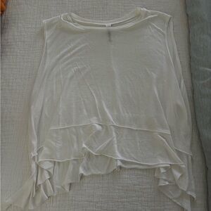 Chic Cream Sleeveless Muscle Tee